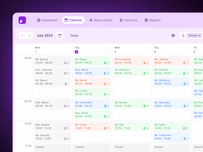 Reservation Management Platform UI/UX Design