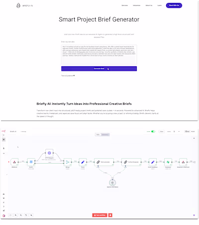 Briefly AI - Smart Brief Generator | Bubble | n8n