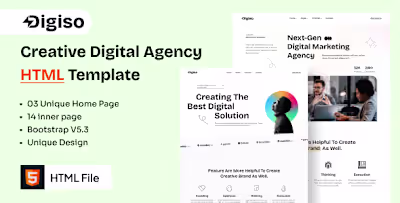 Digiso - Digital Business Agency Branding HTML 5 Template