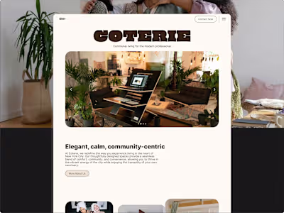 Coterie —  Real Estate Site · Framer Template Development