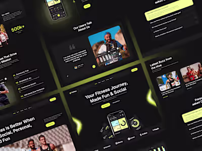 Landing page for a Fitness tracking mobile app