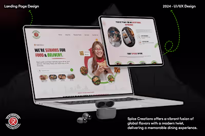 Spice Creations Restaurant Landing Page Design