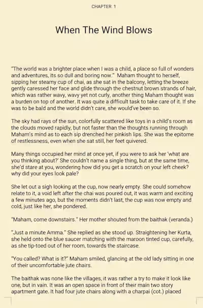 First chapter of my novel - Sample Writing