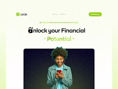 Circle Finance app marketing website 