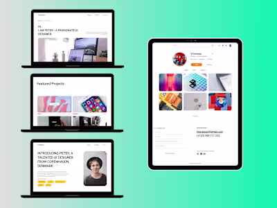 UI Design for Designer Portfolio Website