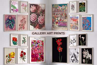 Gallery Wall Art Prints – Vintage Floral Collection