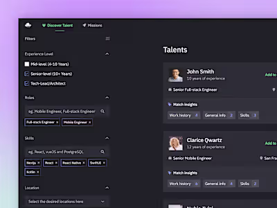 Gun.io Marketplace Redesign