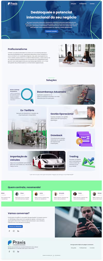 Landing Page: Praxis Consultancy 