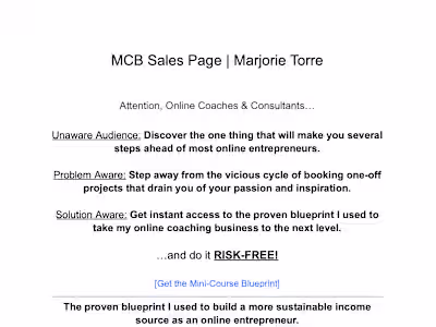 MCB Sales Page
