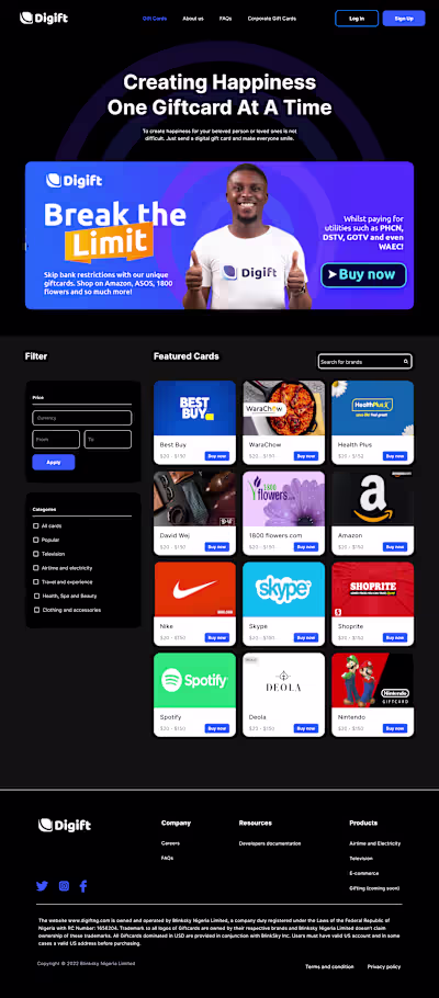 Landing page