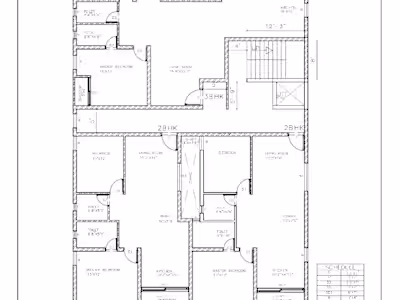 50x60 residential space AutoCAD drawing and elevation 