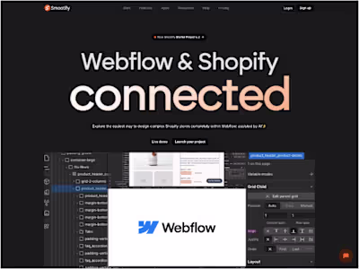 Webflow and Shopify, connected! | Smootify.io