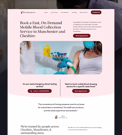 BloodSample360 Custom WordPress Website Development