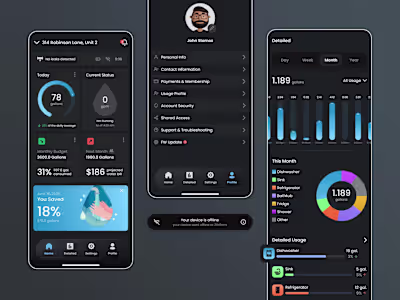 UI Design for Smart Water Control App