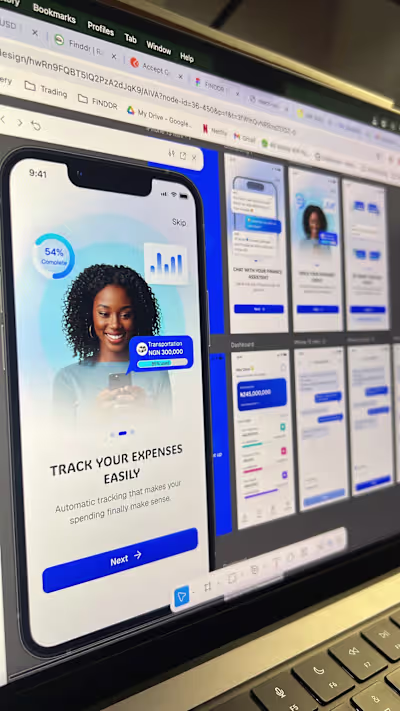 Onboarding screen for an AI finance assistant, I call her AIVA