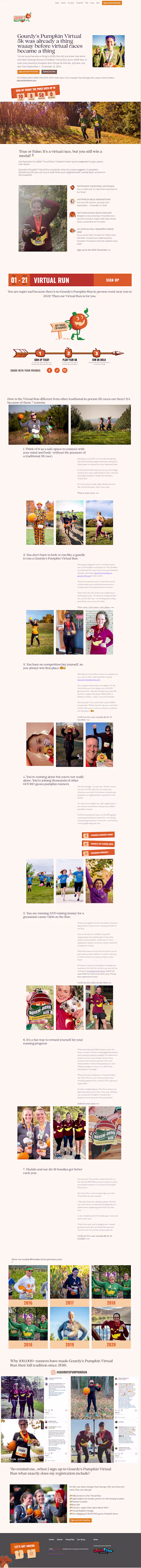 I wrote copy making Gourdy’s virtual 5K feel festive