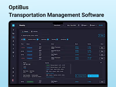 Transportation Management Web App Development