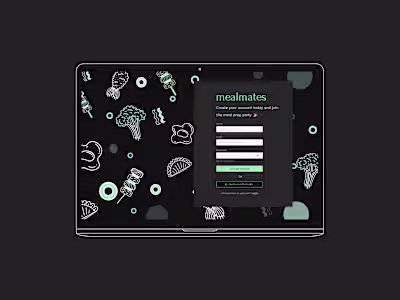 Sign Up page for a Meal Prep app