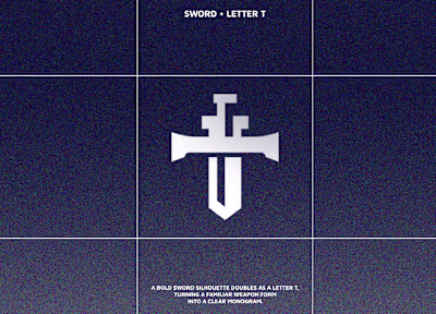 Sword Letter T Unique Modern