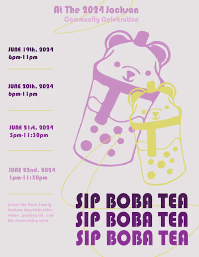 Sip Boba Tea Event Flyer 
