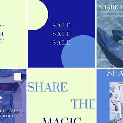 Instagram grid inspired from denim and spring