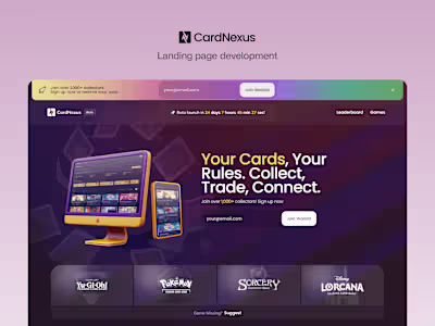 CardNexus - Framer Landing Page Development