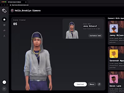 3D Character Maker Website Design, Made in Figma