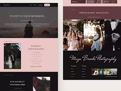 Professional Photography Website | Framer Template Project