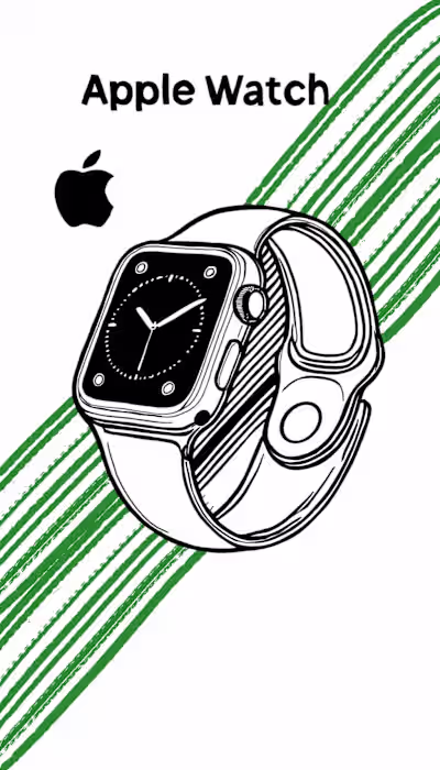 Apple Watch Technical Line Illustration