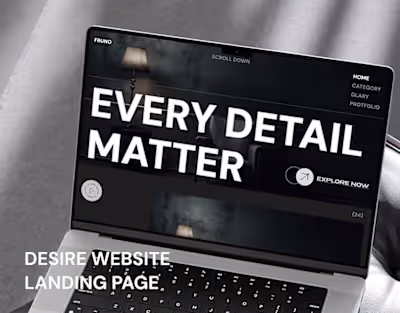 Desire| Furniture website landing page design :: Behance