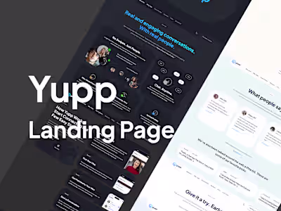 "Yupp" Landing Page Design