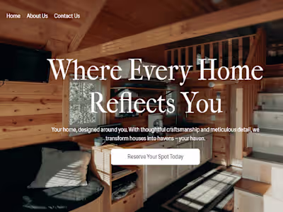 Interior Design Website Development in Framer