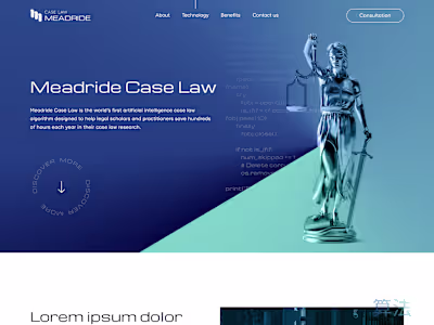 Meadride - Legal Tech SaaS Platform Website Design
