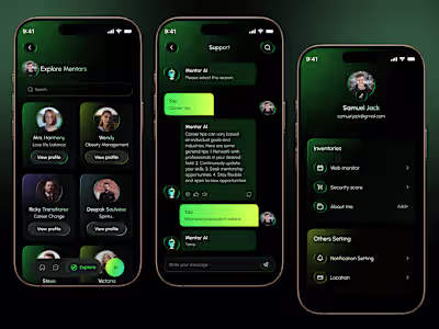 Mentor AI – Smart Learning & Chatbot Mobile App Design