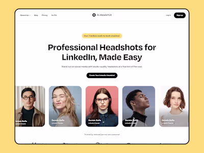 Ai headshot generator web header
