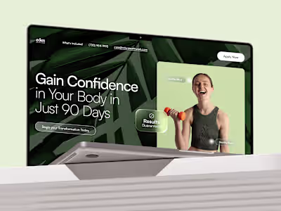 Eden Health Club Landing Page Redesign