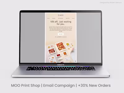 MOO Print shop | Email Campaign | +30% orders