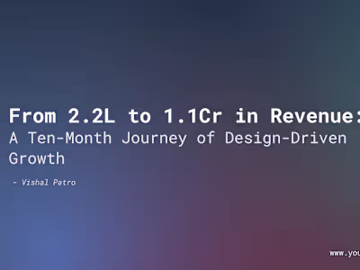 From 2.2L to 1.1Cr in Revenue: A Ten-Month Journey of Design-Dri