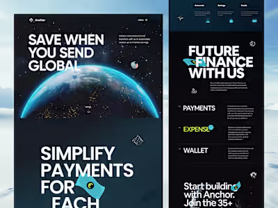 Anchor - Banking and Finance Landing Page || This UI/UX conc...