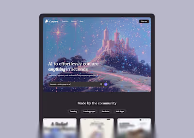 Conjure Hero Section Design