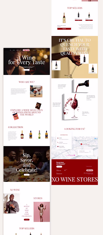 Luxury Landing Page Design for XO Wine Stores 