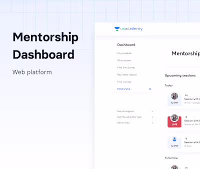 Mentorship dashboard