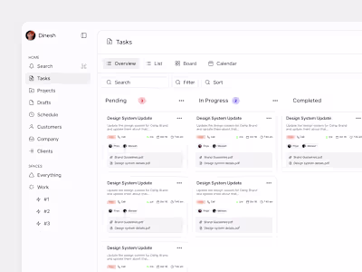 Designed a Task Management Dashboard that offers a minimalis...