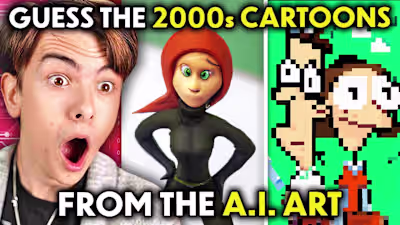 Adults Guess The 2000s Cartoon From A.I Art! | React - YouTube