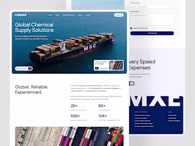 Logistics Platform Website UI/UX Design – Chemical Supply
