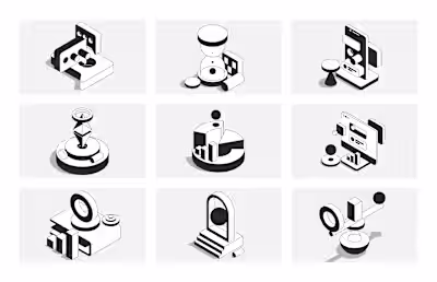 FREEBIE - Abstract isometric illustrations