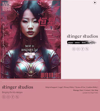 Stinger Studios Landing Page