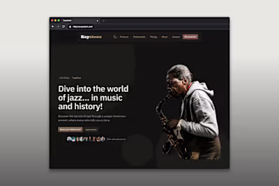Landing Page for a Jazz Auditory