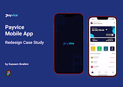 Payvice Mobile App Redesign Case Study