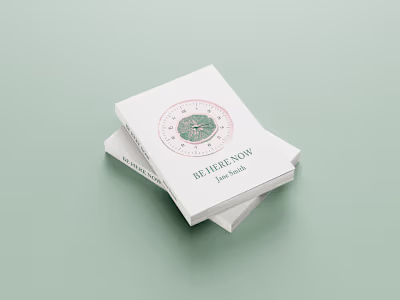 Be Here Now: Book cover, merchandise, and marketing